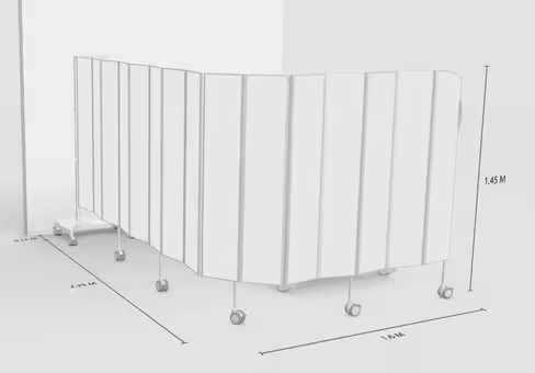 Paravent 15 sections l. 375 x h. 145 cm mobile blanc