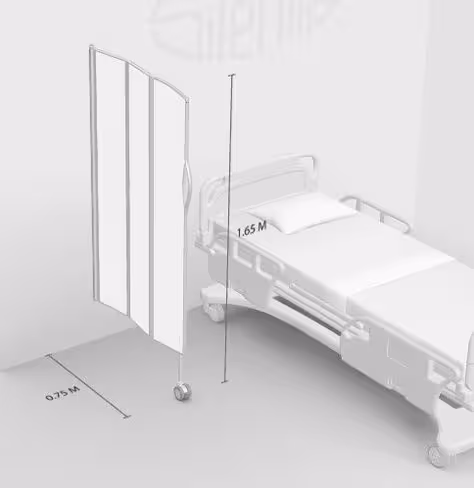 Paravent 3 sections l. 75 x h. 165 cm blanc