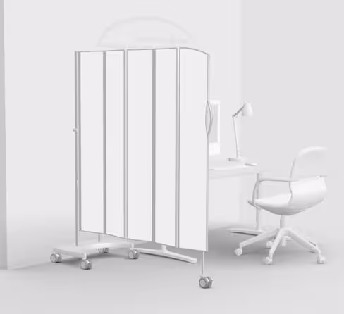 Paravent 5 sections l. 125 x h. 165 cm mobile blanc