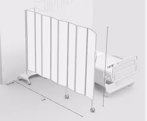 Paravent 8 sections l. 200 x h. 165 cm mobile blanc