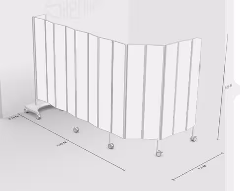 Paravent 13 sections l. 325 x h. 165 cm mobile blanc