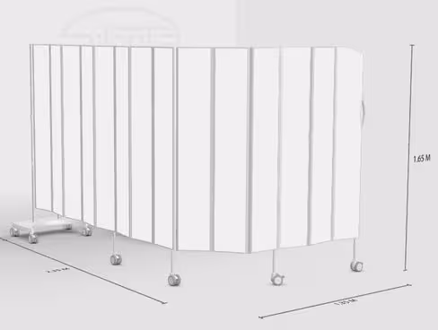 Paravent 14 sections l. 350 x h. 165 cm mobile blanc