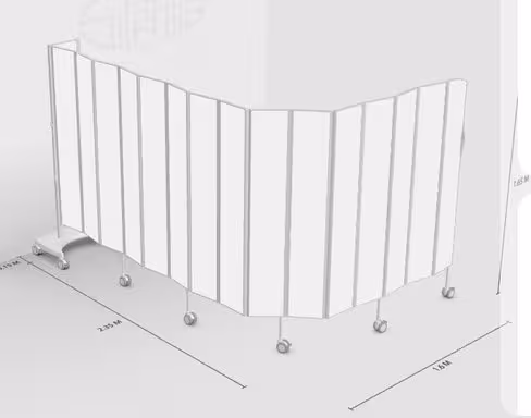 Paravent 15 sections l. 375 x h. 165 cm mobile blanc