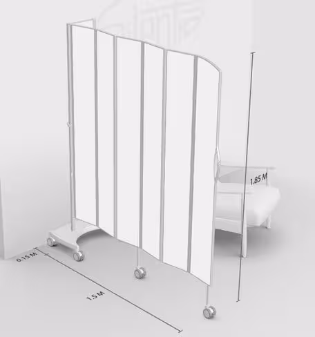 Paravent 6 sections l. 150 x h. 185 cm mobile blanc