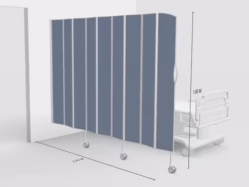 Paravent 9 sections l. 225 x h. 185 cm couleur