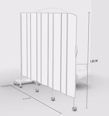 Paravent 9 sections l. 225 x h. 185 cm mobile blanc