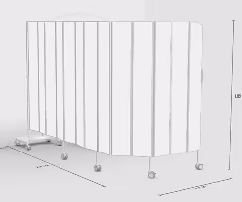 Paravent 13 sections l. 325 x h. 185 cm mobile blanc