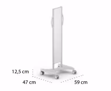 Chariot 4 roues 2 pans blanc