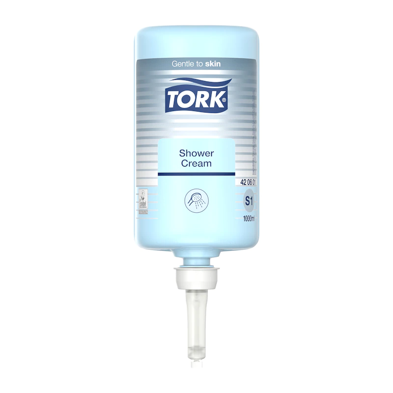 Crème de douche corps cheveux - S1 Tork parfum frais - Ecolabel - carton de 6 x 1 l