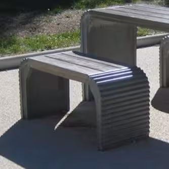 Banquette publique béton - BA101 - l. 1 m - déchargé dans la limite de 30 m