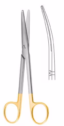 MAYO STILLE ciseaux courbés 15cm tranchant en tungstène TC