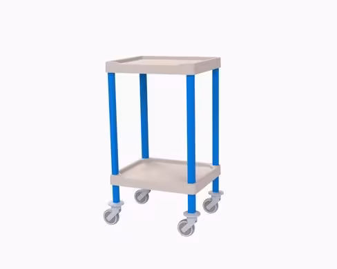 Guéridon composite compact 2 plateaux 54 x 45 cm bords relevés