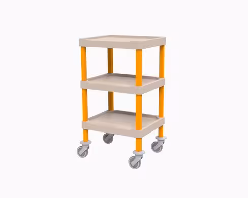 Guéridon composite compact 3 plateaux 54 x 45 cm bords relevés