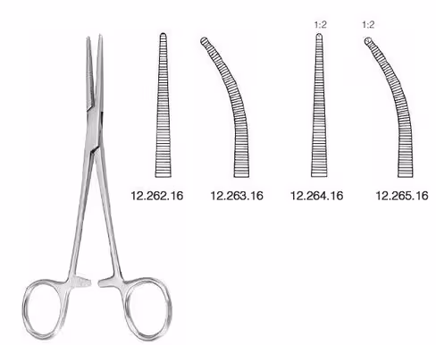 CRILE RANKIN pince hemostatique 1x2d. courbée 16cm