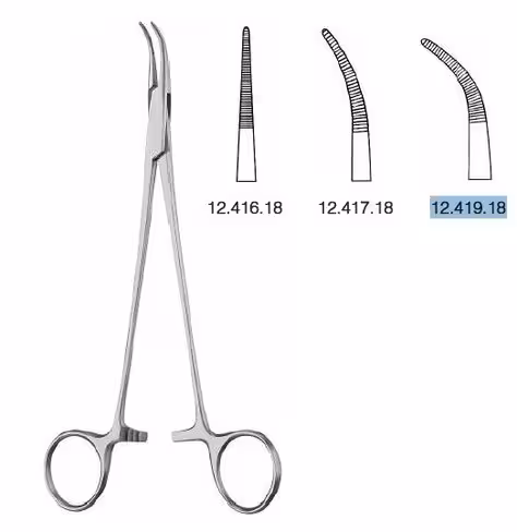 JACOBSON micro pince courbée 18cm