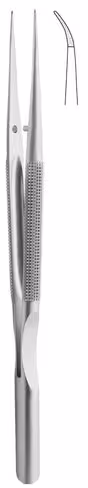 Micro-pince, courbee, 6X0,3 mm, 18 cm
