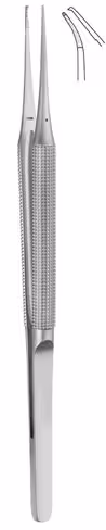 Micro-pince courbee 1X2 d. diamantée 0.4 mm 15 cm