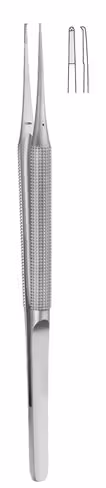 Micro-pince droite 1X2 d. diamantée 0,7mm 18 cm