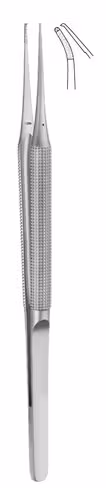 Micro-pince courbee 1X2 d. diamantée 0,7mm 18 cm