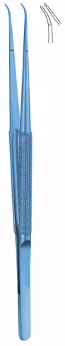 Micro-pince titane courbee diamantée 18 cm 0,4mm