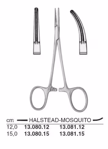 HALSTED mosquito pince 15 cm courbée