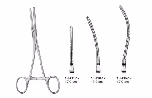 COOLEY pince atraumatique pour coarctation 17cm, en forme de cuillère