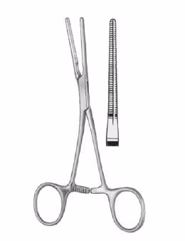 COOLEY pince atraumatique pour néonatal et enfants 14cm, droite, branches coudées