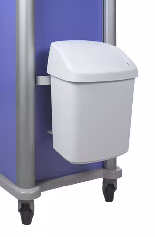 Poubelle - 15 l - plastique - avec support pour rail