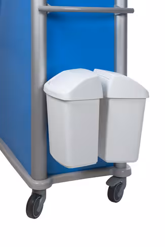 Poubelle double - 10 l - plastique - avec support pour rail