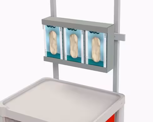 Support pour 3 boîtes à gants - sur rail normalisé