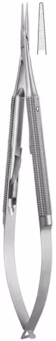 Micro porte-aiguilles droit avec arrêt diamanté 0,8mm 18cm