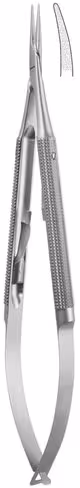 Micro porte-aiguilles courbe avec arrêt diamanté 0,8mm 15cm