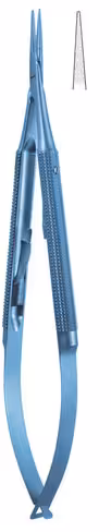 Micro porte-aiguilles titane droit avec arrêt 0,4mm 15 cm
