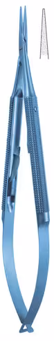 Micro porte-aiguilles titane droit avec arrêt 0,4mm 18 cm