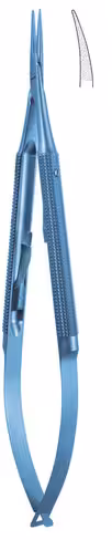 Micro porte-aiguilles titane courbe avec arrêt 0,4mm 18cm