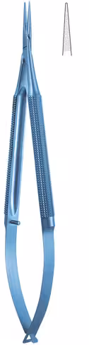Micro porte-aiguilles titane droit sans arrêt 0,4mm 15 cm