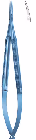 Micro porte aiguilles titane courbe sans arrêt 0,4mm 18 cm