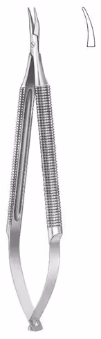 Barraquer micro porte-aiguille,courbe, sans arret, 11,5 cm