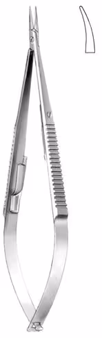Castroviejo micro porte-aiguille courbe avec arret 14,5cm