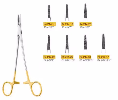 DE BAKEY porte-aiguilles 18cm, mors tungstène TC
