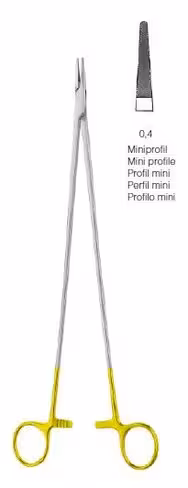 DE BAKEY porte-aiguille fin 31cm, mors tungstène TC