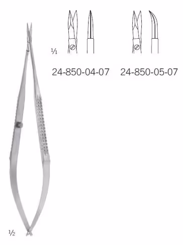 Micro-ciseaux, Vannas, courbes , 16 cm
