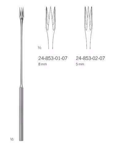 Fourche à tumeurs, Yasargil, 5 mm, 20 cm