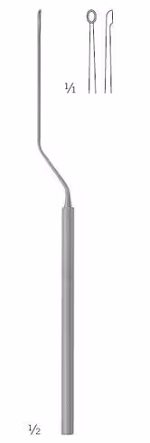 Micro-curette, Yasargil, pointue, 18,5 cm