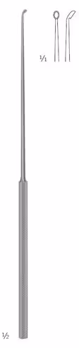 Micro-curette, pointue, coudée, droite, 23cm