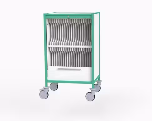 Chariot pour dossiers médicaux - 40 cases - lecture verticale