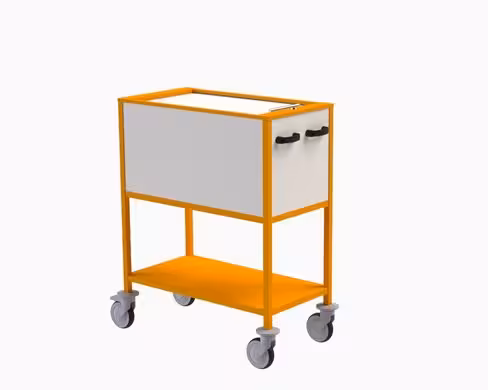 Chariot pour dossiers médicaux suspendus - capacité 40 dossiers - accès horizontal