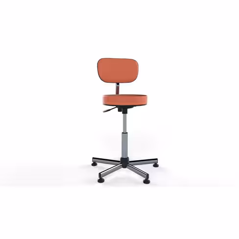 Tabouret avec dossier sur patins - hauteur réglable sous l'assise (53 à 73 cm)