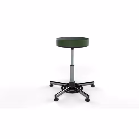 Tabouret sans dossier sur patins - hauteur réglable par commande au pied (53 à 73 cm)