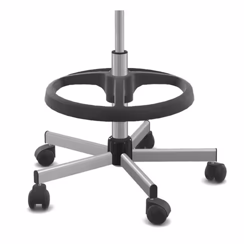 Repose-pieds réglable en hauteur - sur roues freinées à vide